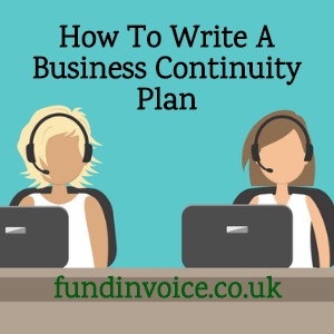 Writing a business continuity plan and disaster recovery.