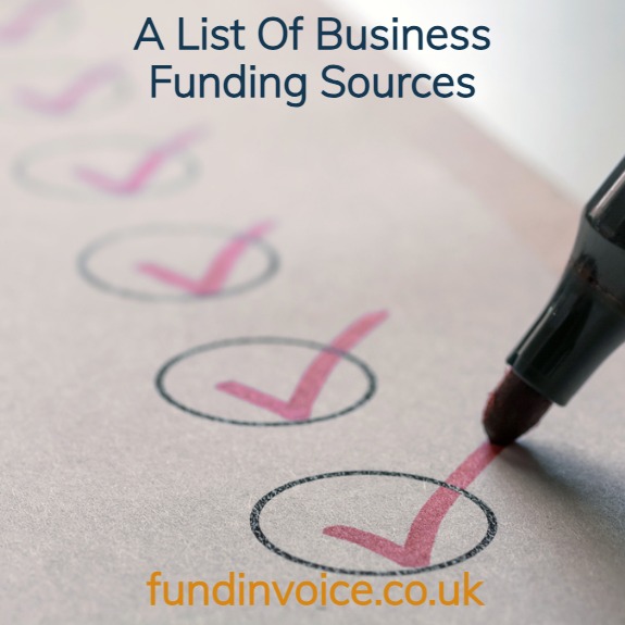 List Of All The Possible Sources of Business Funding In The UK