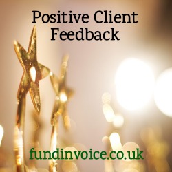 Positive client feedback from a recruitment company using select invoice finance.